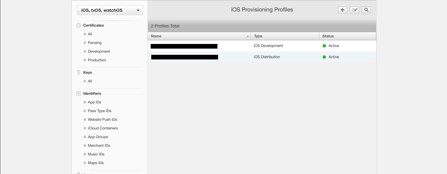 provisioning profiles detail