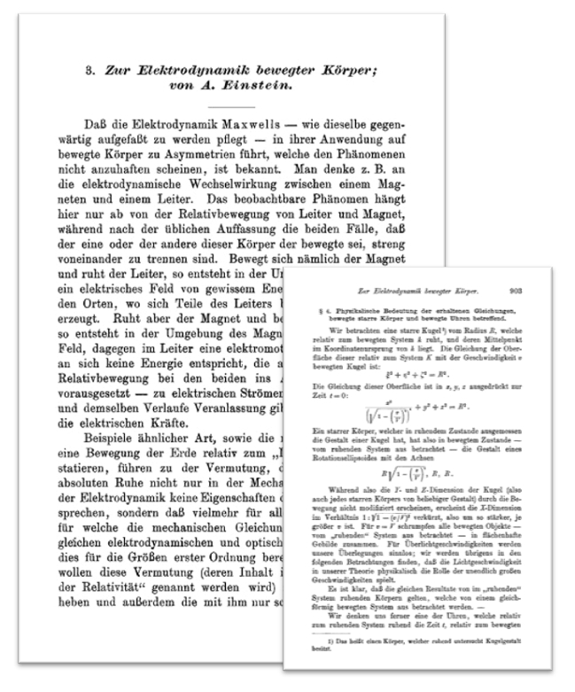 1905년 아인슈타인의 특수상대성 이론 논문