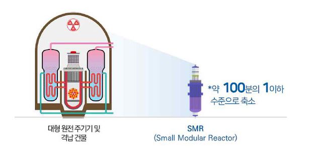대형 원전과 SMR 비교./원자력연구원