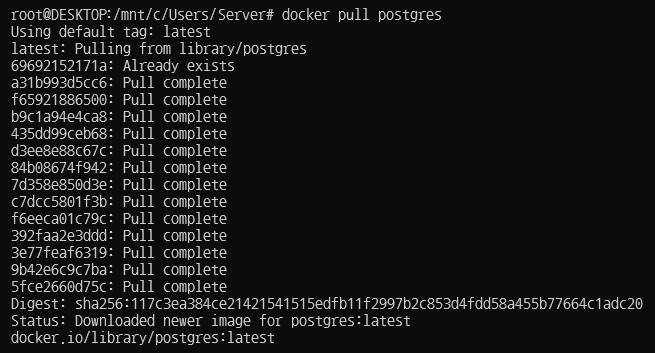 Docker에서 PostgreSQL image 데려오기