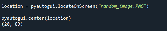 pyautogui get center of image
