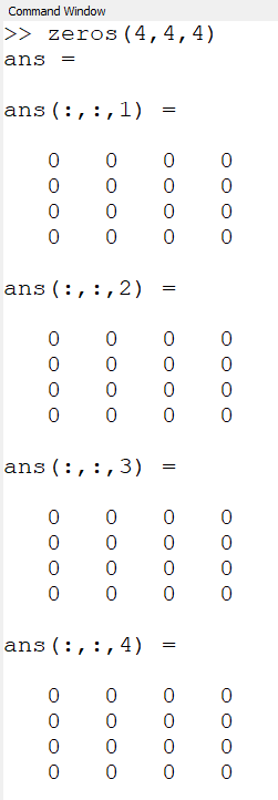 Zeros matrices.