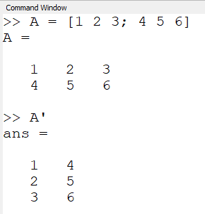 Matrix transposition example.