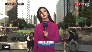 YTN 생중계에 잡힌 커플.gif