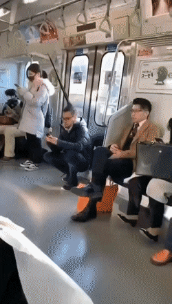 지하철에 나타난 청새치.gif