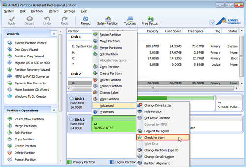 Check Partition Check Partition