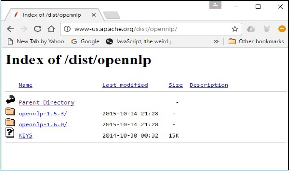 Opennlp의 색인