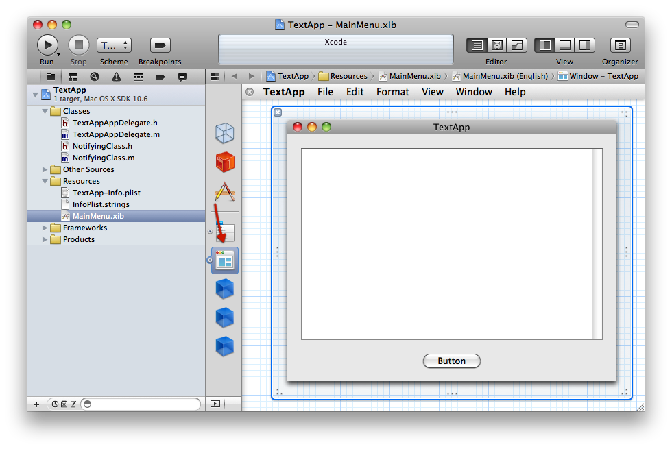 Xcode 4 Interface Editor for a Window