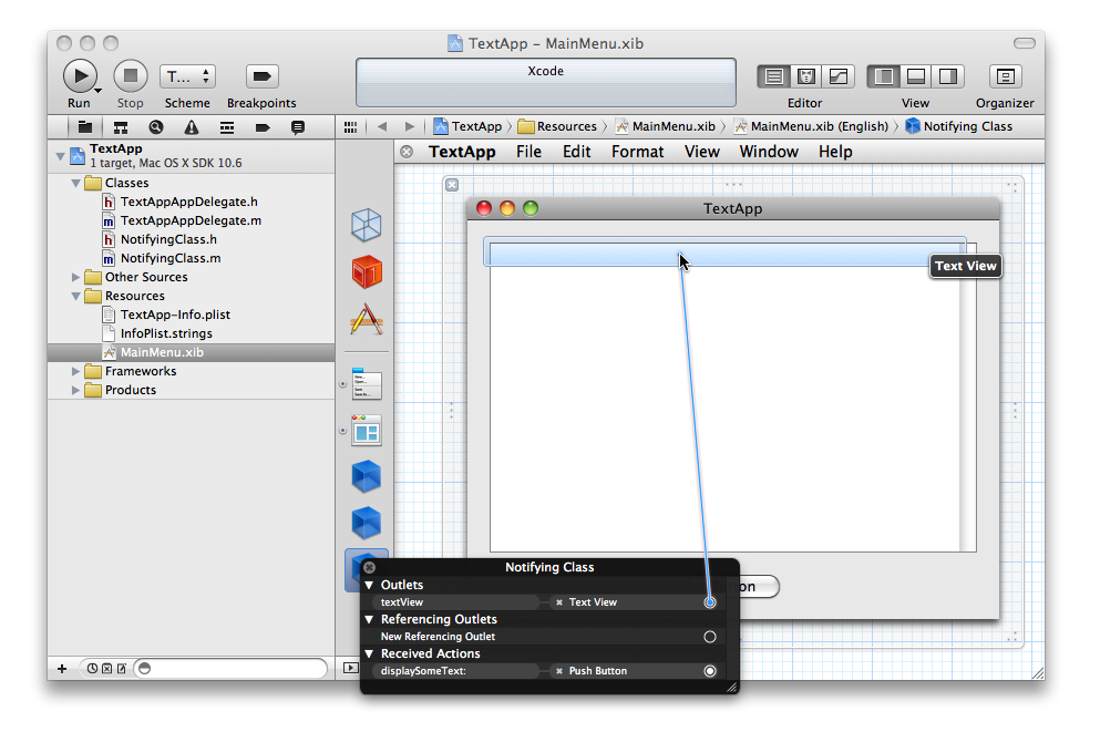 Xcode 4 Making an Interface Connection