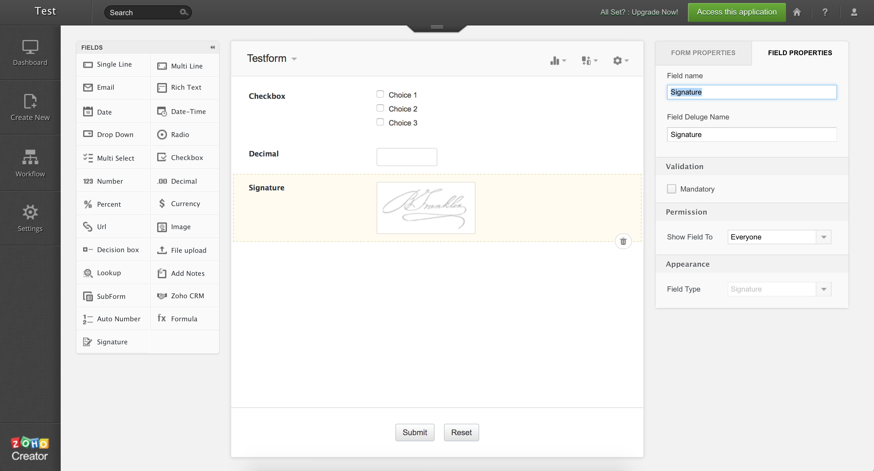 Zoho Creator
