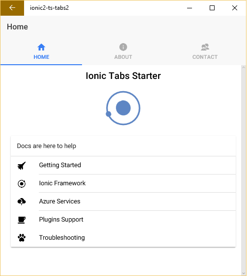 App running in the emulator