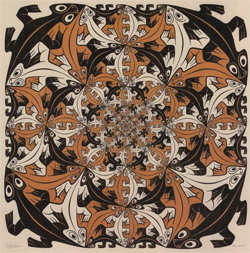 작품4 에셔, ‘작게 더 작게’, 1956.