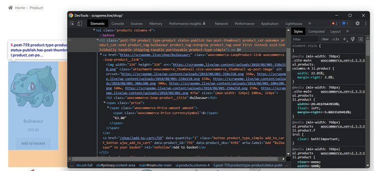 DevTools "Inspect" Section DevTools "Inspect" Section