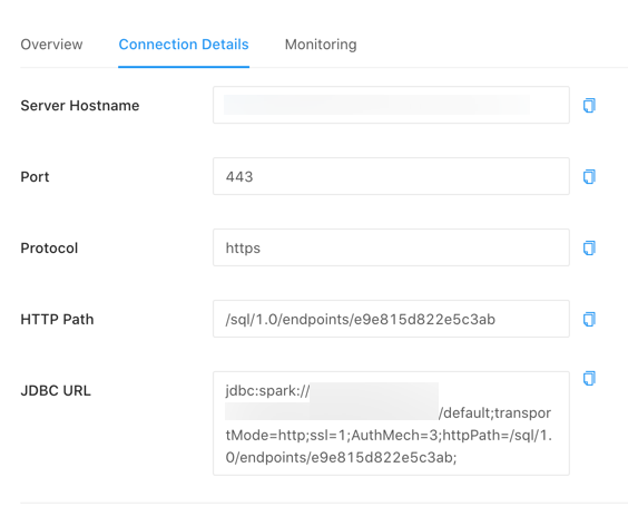 Connection details