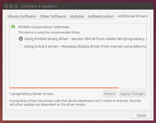 System Settings에서 NVIDIA driver 다운로드 하기
