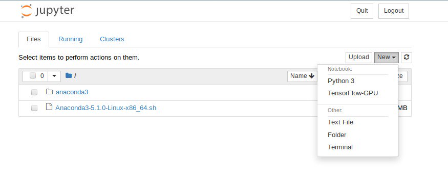 Jupyter kernel for TF