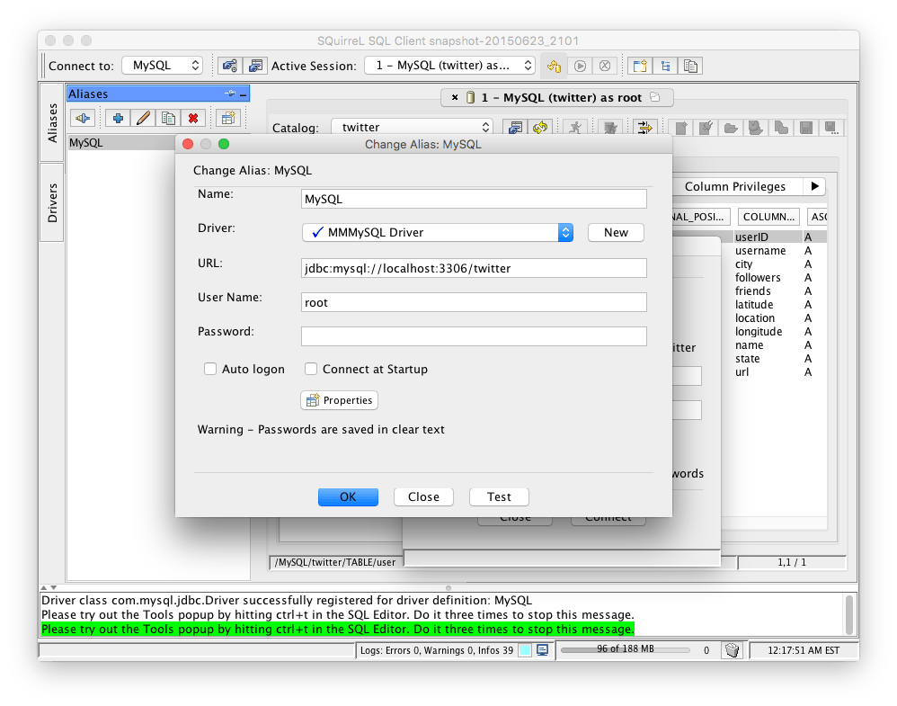 SQuirrel SQL with MySQL