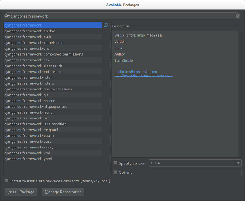 djangorestframework 확인