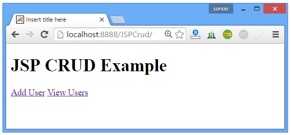 JSP CRUD Example 1