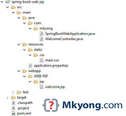 spring-boot-web-jsp-project-directory