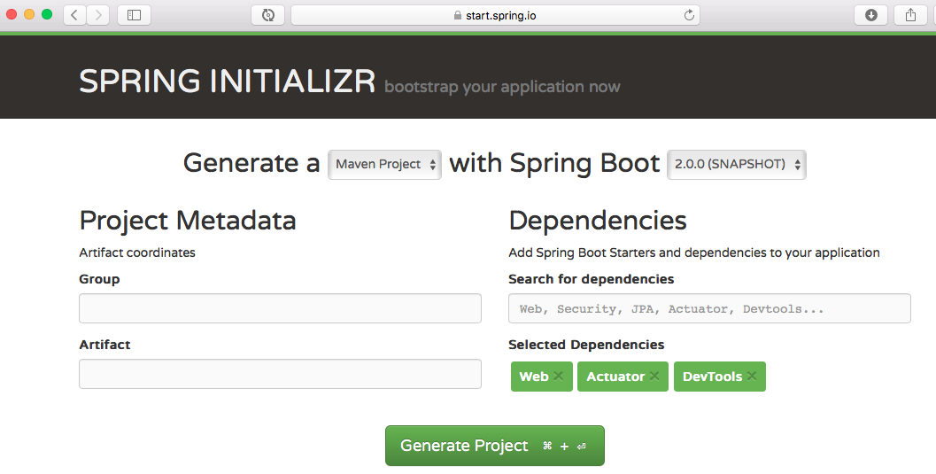 Web, Actuator and Developer Tools Image
