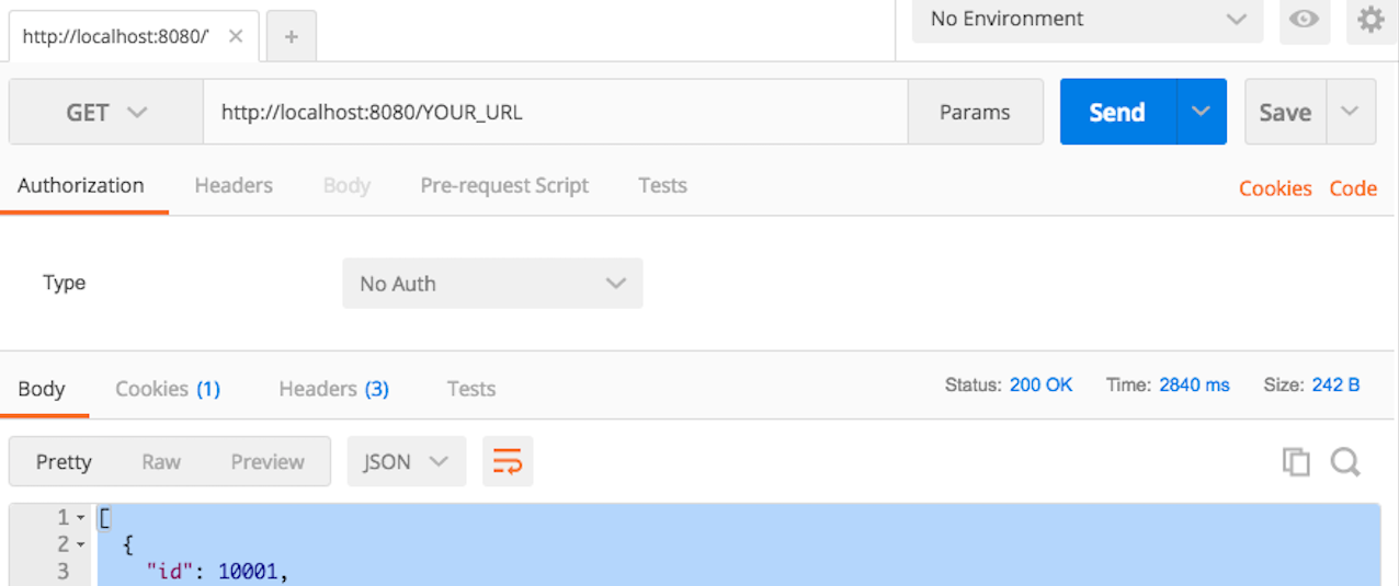 Executing Get Rest Service From Postman Image