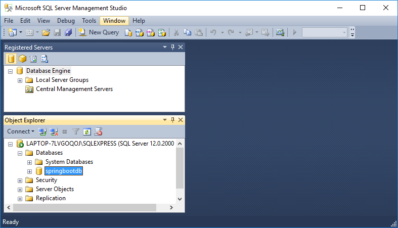 Configure SQL Server database for use with Spring Boot
