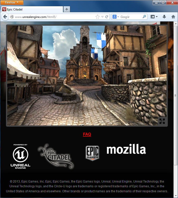 Screen capture of Epic Citadel