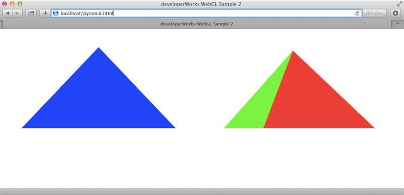 Screen capture of the rotated 3D pyramid on the pyramid.html page