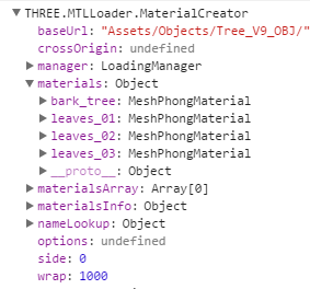 Console output