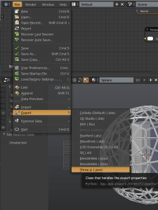 blender file export to json